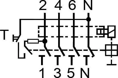 Srovės nuotėkio rėlė ETI EFI-P4 A, 4P, 40 A, 415 V, 30 mA