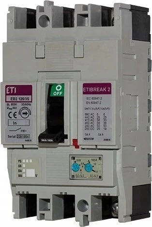 Eti-Polam Maitinimo jungiklis 3P 63A 25kA /terminis-magnetinis atleidimas/ EB2 125/3L 004671024