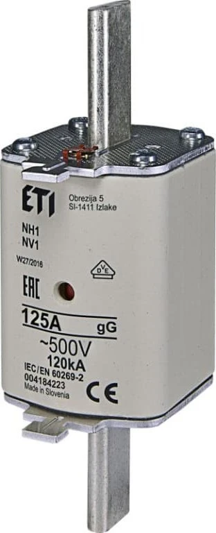 Eti-Polam NH1 gG saugiklio įdėklas 63A/500V 004184220