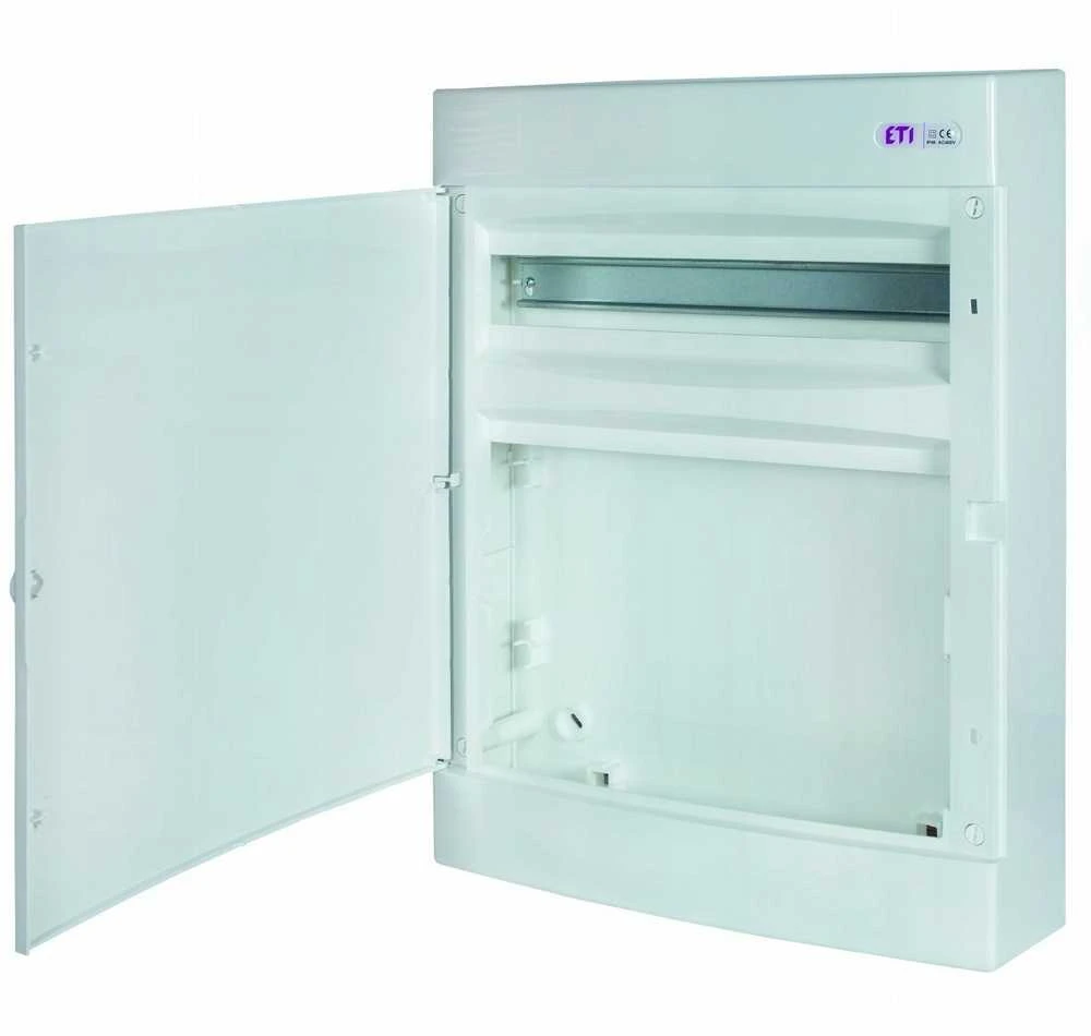 Eti Polam 001101313 Multimedijos skirstomasis skydas 3x18, montuojamas ant paviršiaus, tuščias, su TH / IP 40 magistrale 400V AC / ECT 3X18PO MEDIA-MOD/EMPTY 001101313