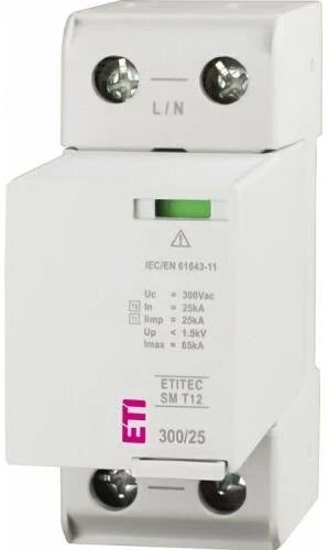 Eti-Polam Viršįtampių ribotuvas tipas T1+T2 (B+C) ETITEC SM T12 300/25 4+0 kombinuotas (varistorius+kiškirdis) Iimp=25kA TN-S 002440572