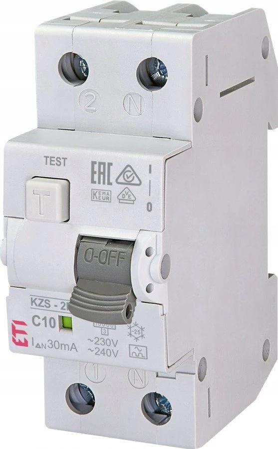 Eti Polam 002173222 Diferencialinis automatinis jungiklis 2P 10A C 0.03A, A tipo KZS-2M 002173222