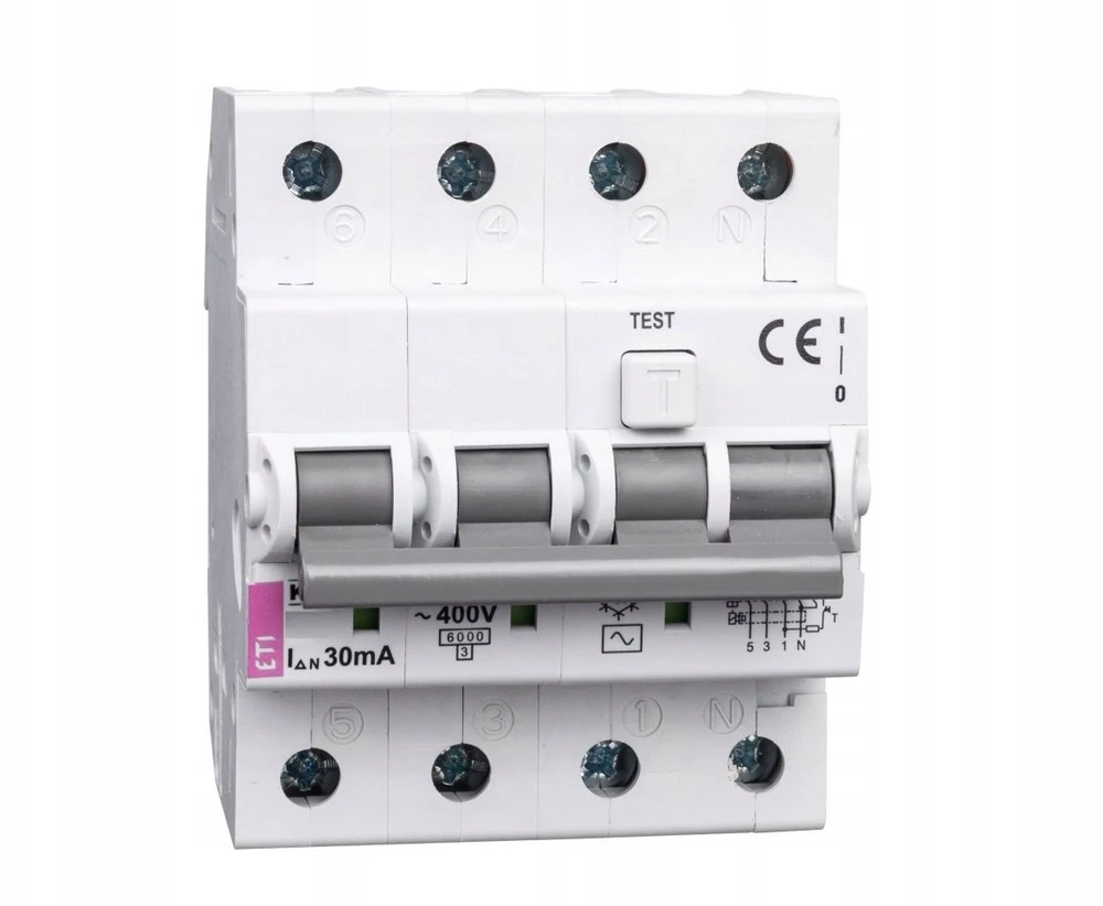 Eti Polam 002174007 Liekamosios srovės pertraukiklis 4P 32A B 0,03A tipas AC KZS-4M 002174007