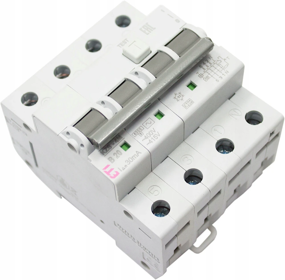 Eti Polam 002174007 Liekamosios srovės pertraukiklis 4P 32A B 0,03A tipas AC KZS-4M 002174007