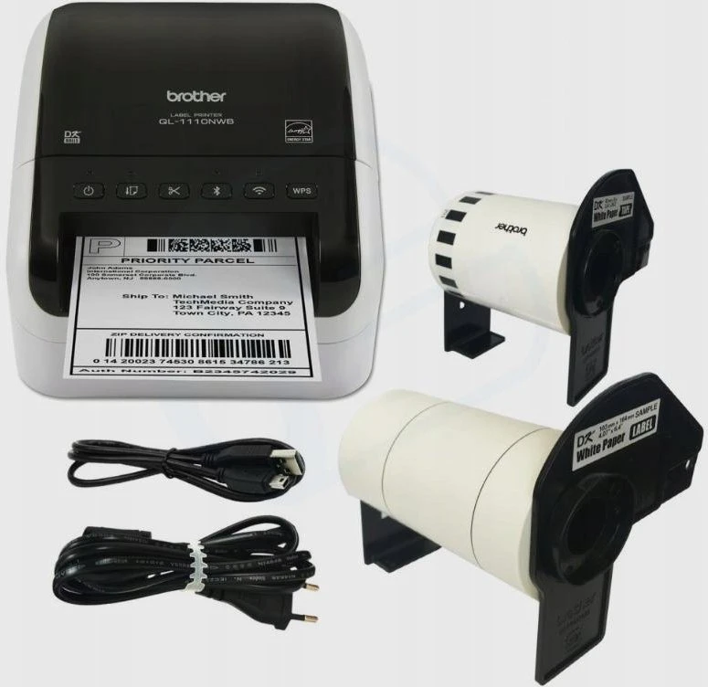 BROTHER QL-1110NWBC stalinis etikečių spausdintuvas termo Spausdintuvas, WIFI, BT, 10.36CM