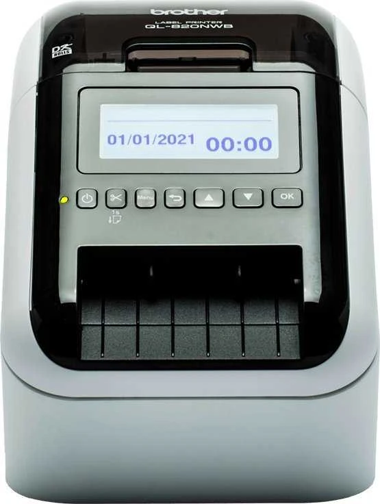 BROTHER QL-820NWBCVM stalinis etikečių spausdintuvas su termo spausdinimo funkcija, WIFI, BT, 6,2 cm (pridedamos 3 vnt. - DK-N55224)