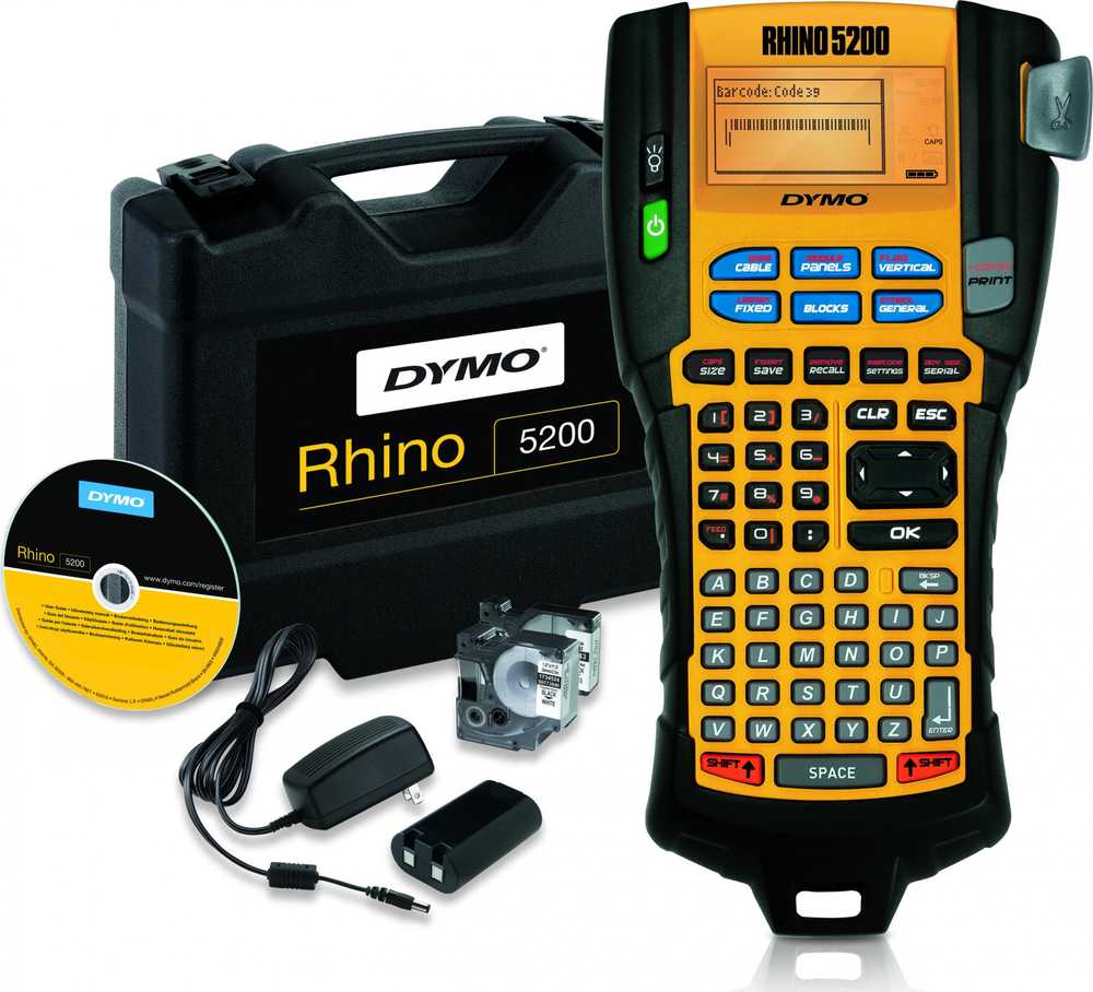 Etikečių spausdintuvas Dymo DYMO Rhino 5200 im stabilen Hartschalenkof. ABC UK/HK
