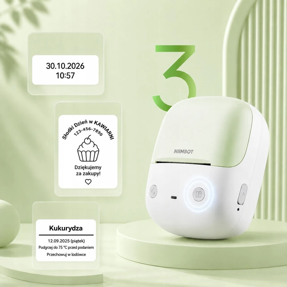 Etikečių spausdintuvas Niimbot spausdintuvas termiczna etikečių samoprzylepnych B2 203 DPI Bluetooth USB