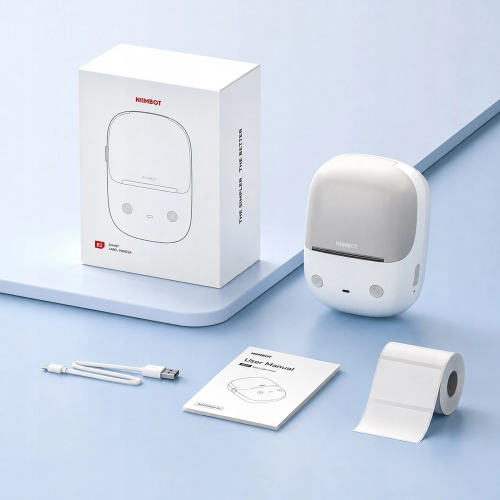 Etikečių spausdintuvas Niimbot spausdintuvas termiczna etikečių samoprzylepnych B2 203 DPI Bluetooth USB
