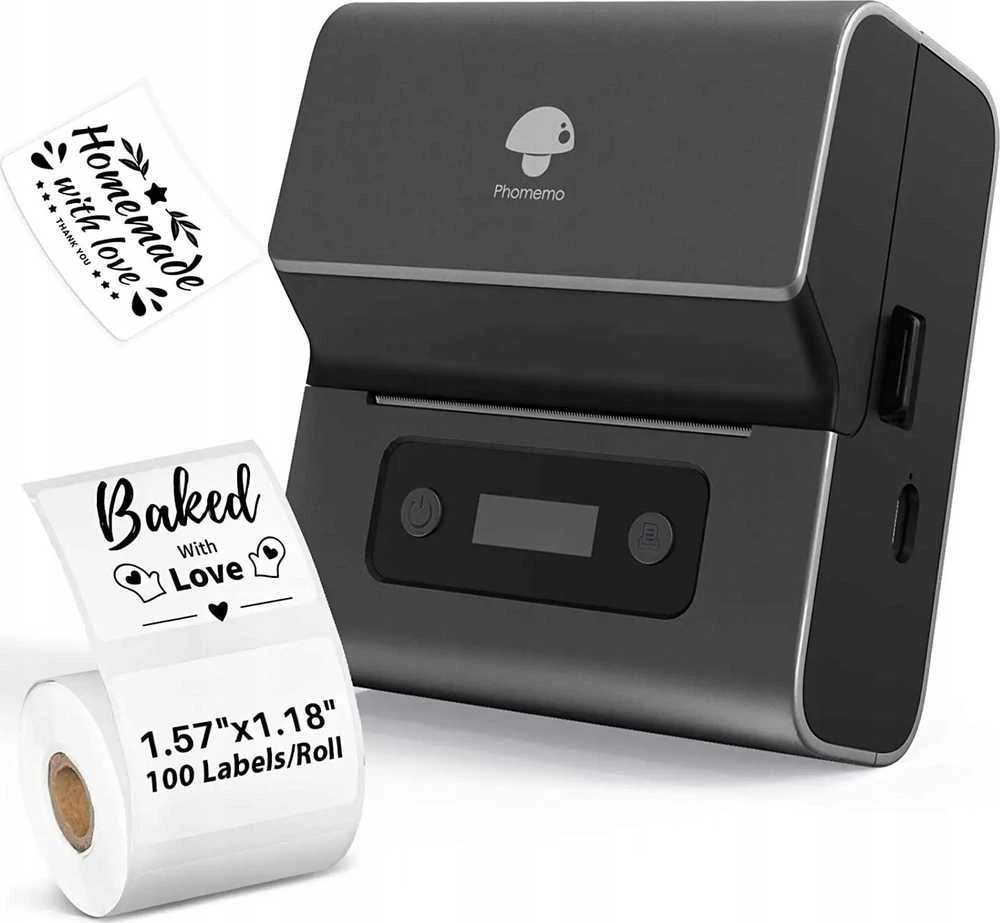 Etikečių spausdintuvas Phomemo Phomemo spausdintuvas Termiczna Etykiet Bluetooth Ios Android Printmaster / M221 / Juodas