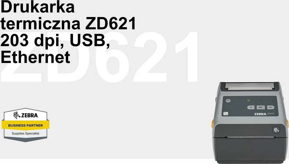 Zebra ZD621 etikečių spausdintuvas Tiesioginis terminis 203 x 203 DPI 203 mm/sec Vielinis ir Bevielis Tinklinis LAN jungtis Bluetooth