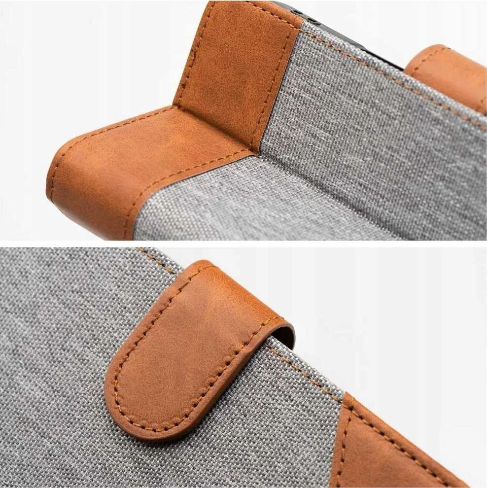 Dėklas Oem JEANS Book skirtas Xiaomi Redmi Note 14 4G (GLOBAL - 163,25mm x 76,55mm x 8,16mm) pilkos spalvos