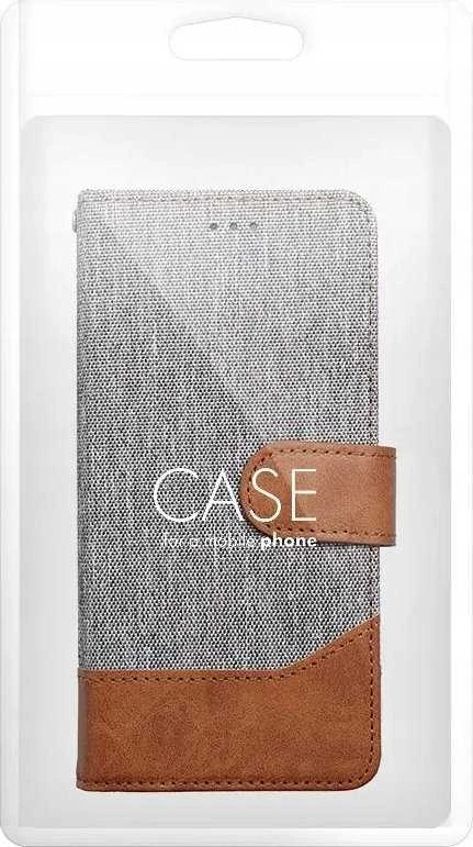 Dėklas Oem JEANS Book skirtas Xiaomi Redmi Note 14 4G (GLOBAL - 163,25mm x 76,55mm x 8,16mm) pilkos spalvos