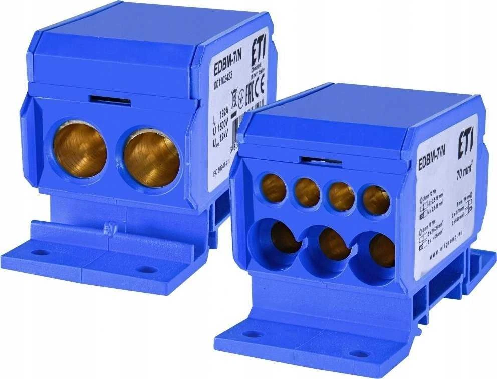 Eti Polam 001102423 Paskirstymo blokas 192A (2x4-70mm2/3x2.5-25mm2+4x2.5-16mm2) mėlynas EDBM-7/N 001102423