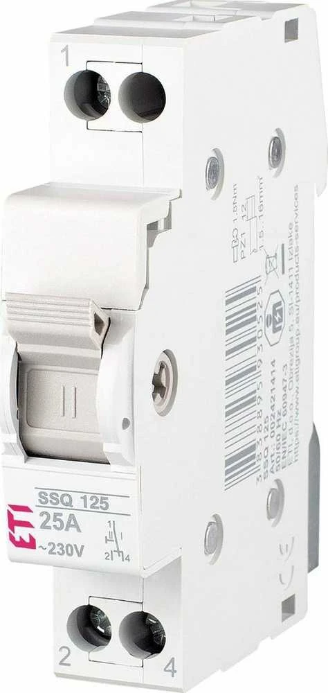 Etipo Trijų polių jungiklis SSQ 125 1P 25A Eti Polam 760612103/002421414