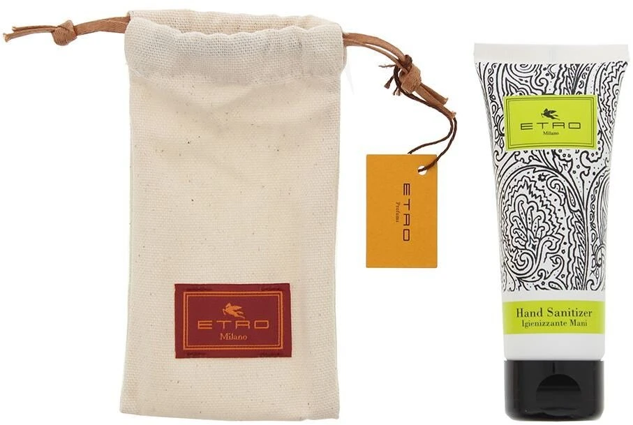 Rinkinys „Etro“: dezinfekuojamasis rankų gelis „Pegaso“, 75 ml + „Etro GWP“ tekstilinis maišelis