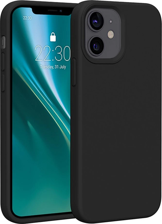 Dėklas Telforceone Etteri Silicone Apple iPhone 12 / 12 Pro 6,1" juodos spalvos