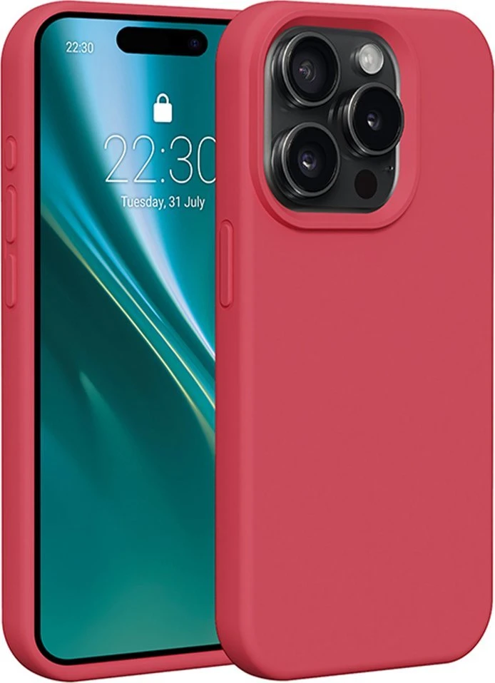 Etteri Telforceone silikoninis dėklas, skirtas Apple iPhone 15 Pro 6.1" aviečių