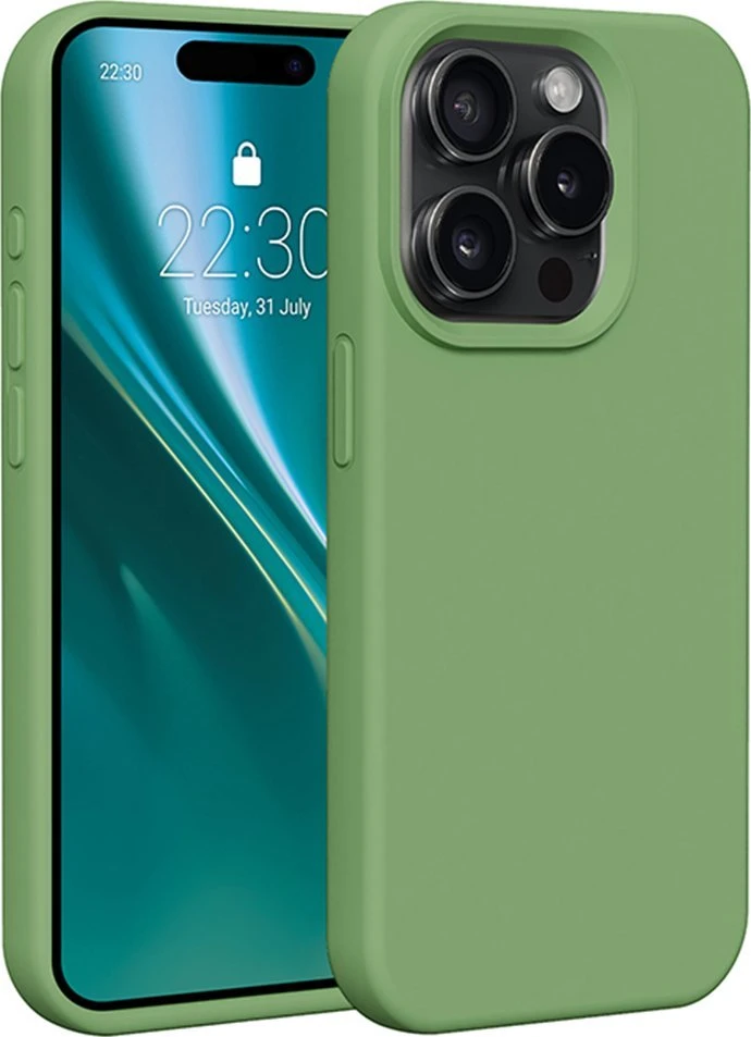 Dėklas Telforceone Etteri Silicone Apple iPhone 15 Pro 6,1" šviesiai žalios spalvos