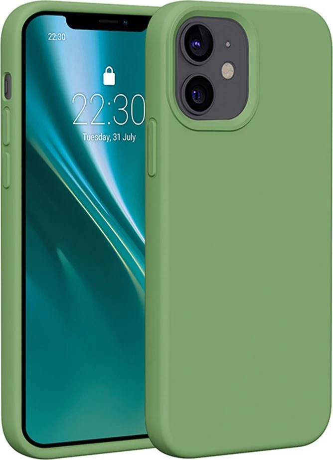 Dėklas Telforceone Etteri Silicone Apple iPhone 12 / 12 Pro 6,1" šviesiai žalios spalvos