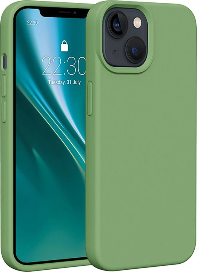 Dėklas Telforceone Etteri Silicone Apple iPhone 13 6,1" šviesiai žalios spalvos