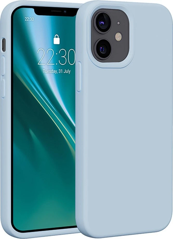 Dėklas Telforceone Etteri Silicone Apple iPhone 12 / 12 Pro 6,1" žydros spalvos