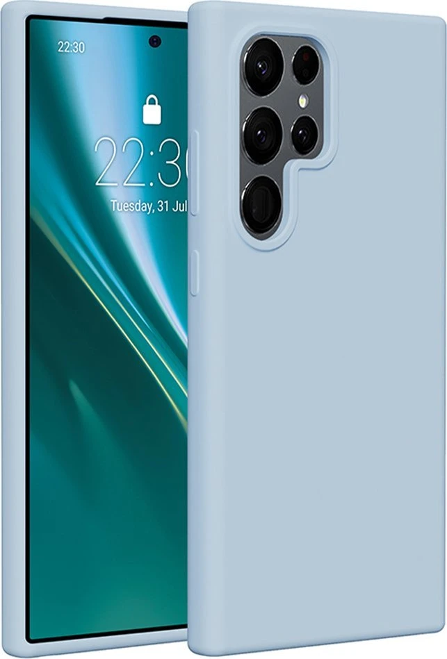 Etteri silikoninis dėklas Samsung Galaxy S24 Ultra, šviesiai mėlynas