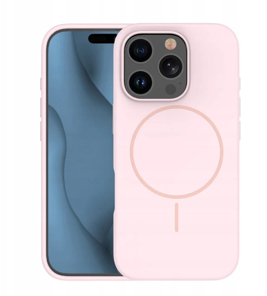 TFO „Telforceone“ plonas silikoninis dėklas „iPhone 15 Pro Max 6,7“ telefonui, šviesiai rožinis