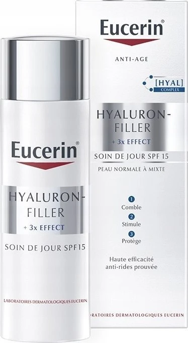 Eucerin Hyaluron-Filler + X3 Effect dieninis kremas SPF 15 dieninis kremas, 50 ml