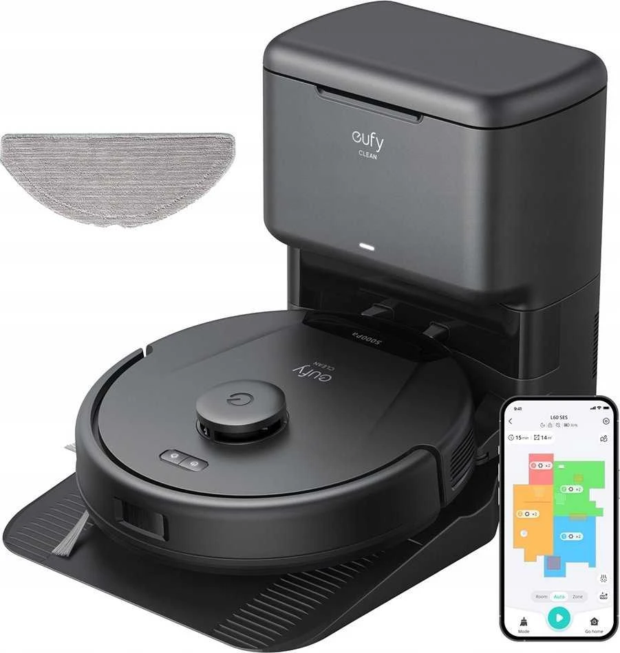 Dulkių siurblys - robotas Anker Eufy L60 Hybrid, Juodas
