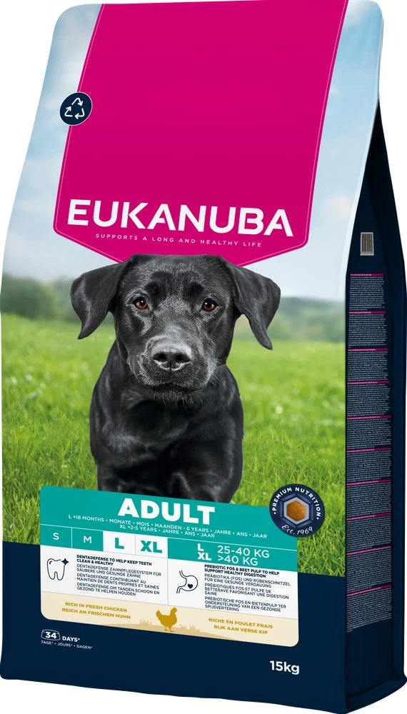 Eukanuba Life Care sausas pašaras didelių veislių šunims su vištiena, L, 15 kg
