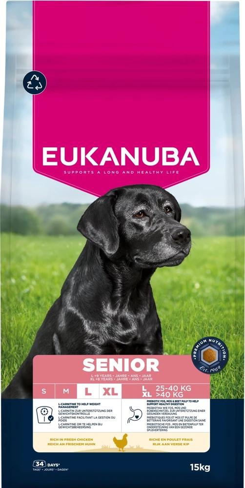 Sausas Maistas šunims Eukanuba Senior Large Breed vištiena, 113098, 15 kg
