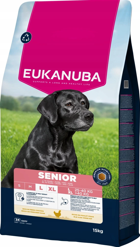 Sausas Maistas šunims Eukanuba Senior Large Breed vištiena, 113098, 15 kg