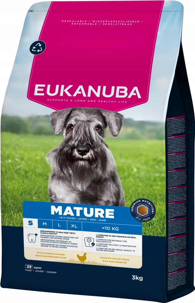 EUKANUBA Premium nutrition mature Small breed vištiena – sausas Maistas šunims – 3kg