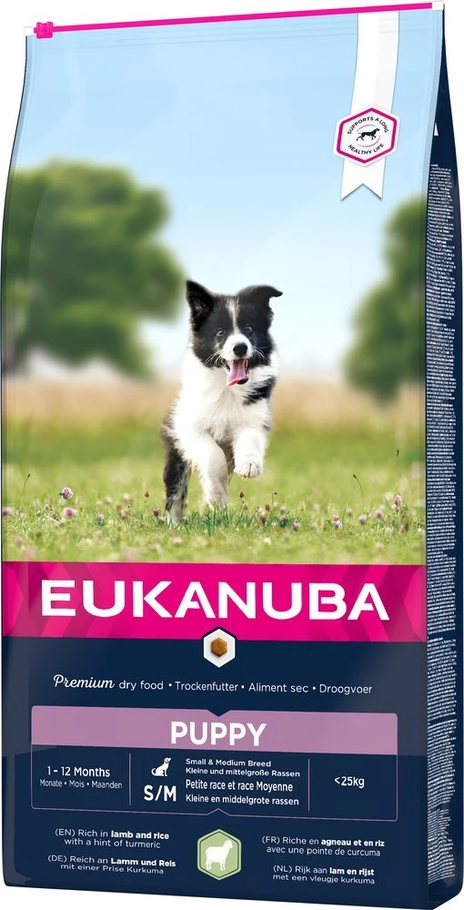 Sausas maistas Eukanuba Life Care mažų ir vidutinių veislių šuniukams su ėriena ir ryžiais, S/M, 12 kg
