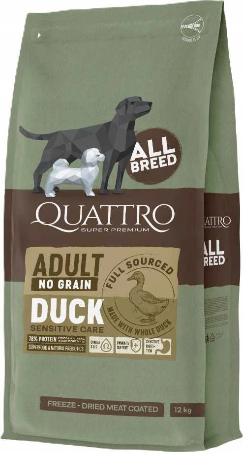 Eukanuba QUATTRO begrūdis visų veislių suaugusių šunų pašaras su antiena, 12kg