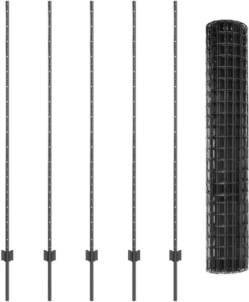Euro tvoros su stulpu 10 x 1,5 m PVC dengtas plienas Pilka