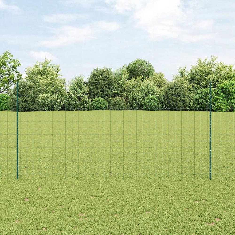 Euro tvoros su stulpu 10 x 1,6 m PVC dengtas plienas Žalia