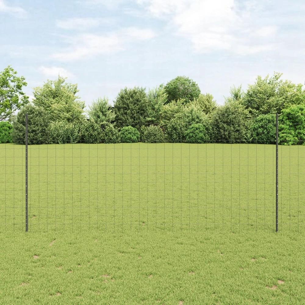 Euro tvoros su stulpu 10 x 1,4 m PVC dengtas plienas Pilka