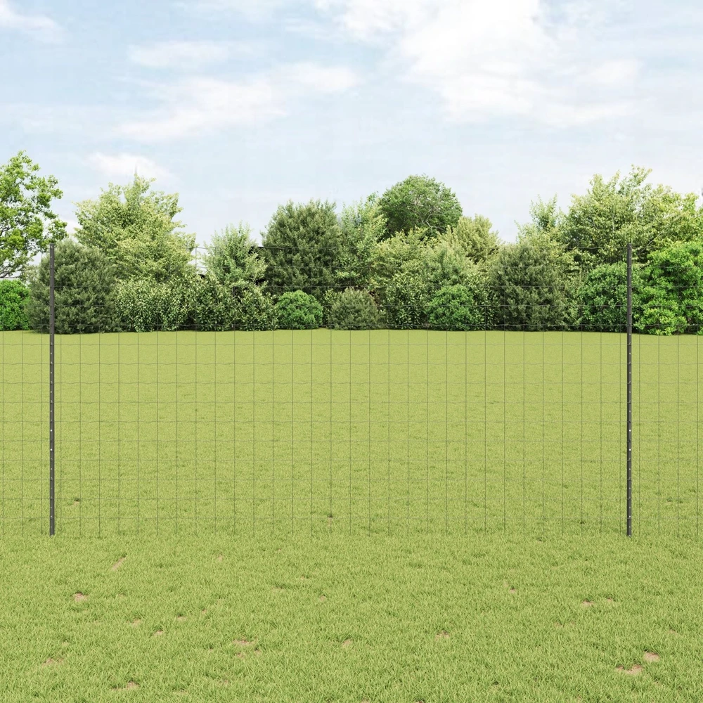 Euro tvoros su stulpu 10 x 1,6 m PVC dengtas plienas Pilka