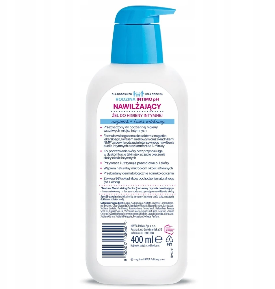 Eurobio Lab Bambino Family Intimo pH drėkinamasis intymios higienos gelis 400 ml