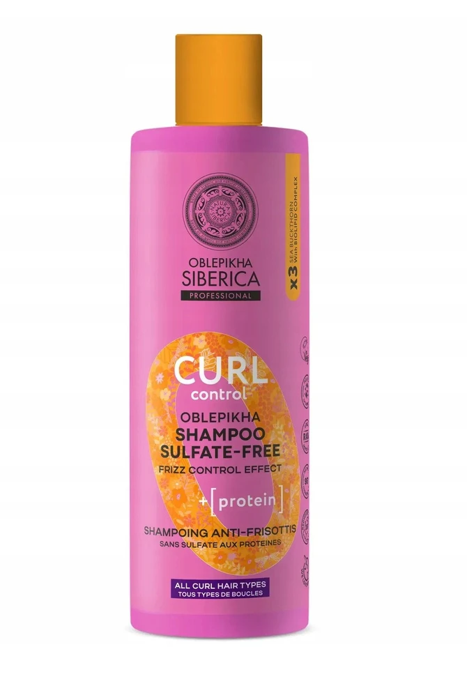 Natura Siberica Oblepikha Curl Protein šampūnas be sulfatų, 400 ml