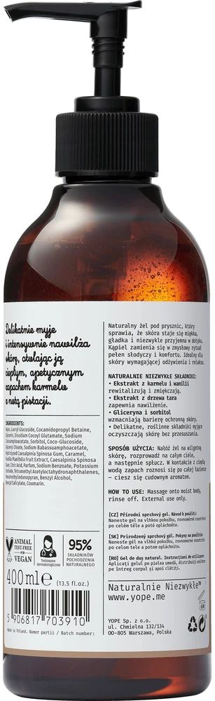 Eurobio Lab Yope Natūralus karamelės ir pistacijų dušo želė 400 ml
