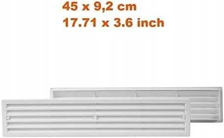 Durų ventiliacijos grotelės EUROPLAST VR459, 450 x 92 mm
