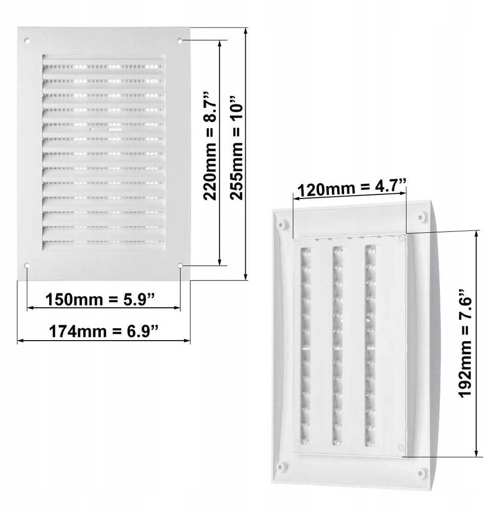 Plastikinės grotelės EUROPLAST N25R, 170 x 250 mm