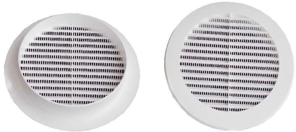 Plast. ventiliacijos grotelės EUROPLAST VR100, D100, baltos