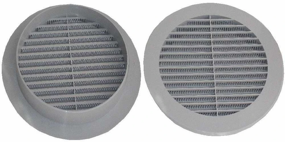 Plast. ventiliacijos grotelės EUROPLAST VR100P, D100, pilkos