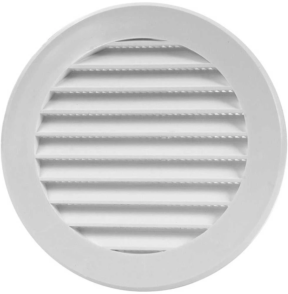 Plast. ventiliacijos grotelės EUROPLAST VR125, D125, baltos