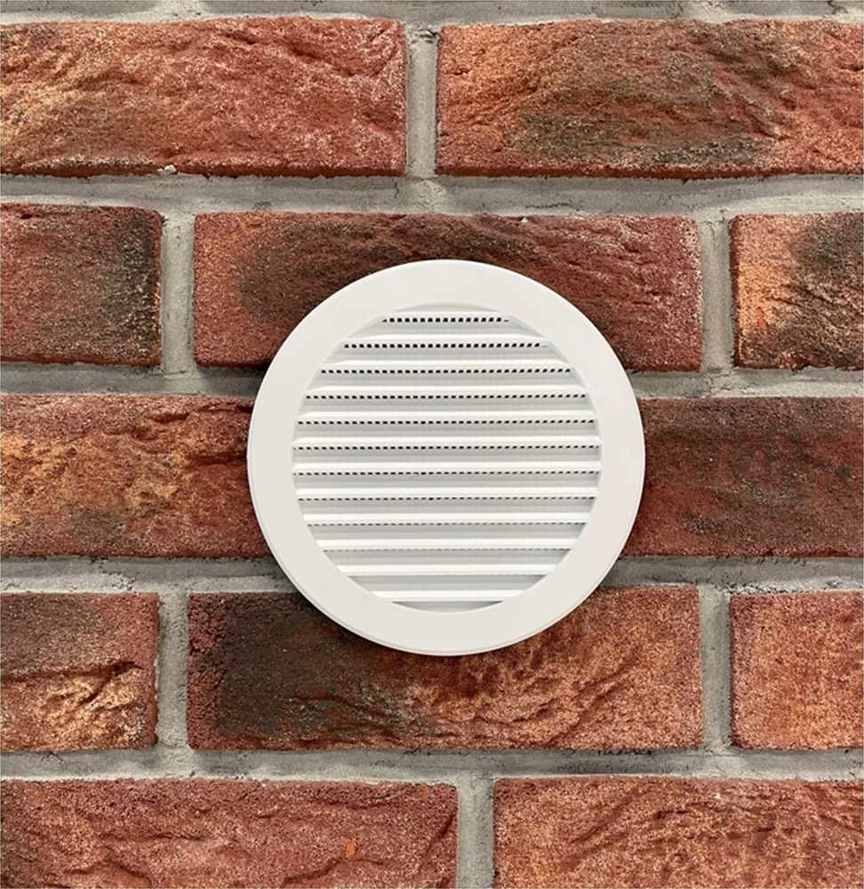 Plast. ventiliacijos grotelės EUROPLAST VR125, D125, baltos