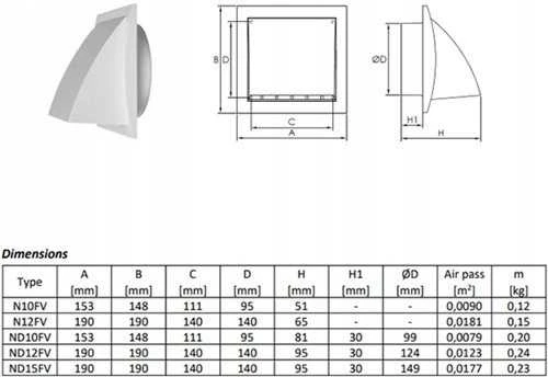 Išorinės ventiliacijos grotelės EUROPLAST ND10FVB, rudos